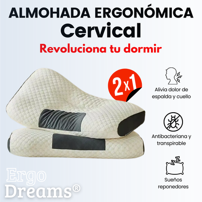 ErgoDreams® 2x1 Almohada Ergonómica Cervical - Revoluciona tu descanso