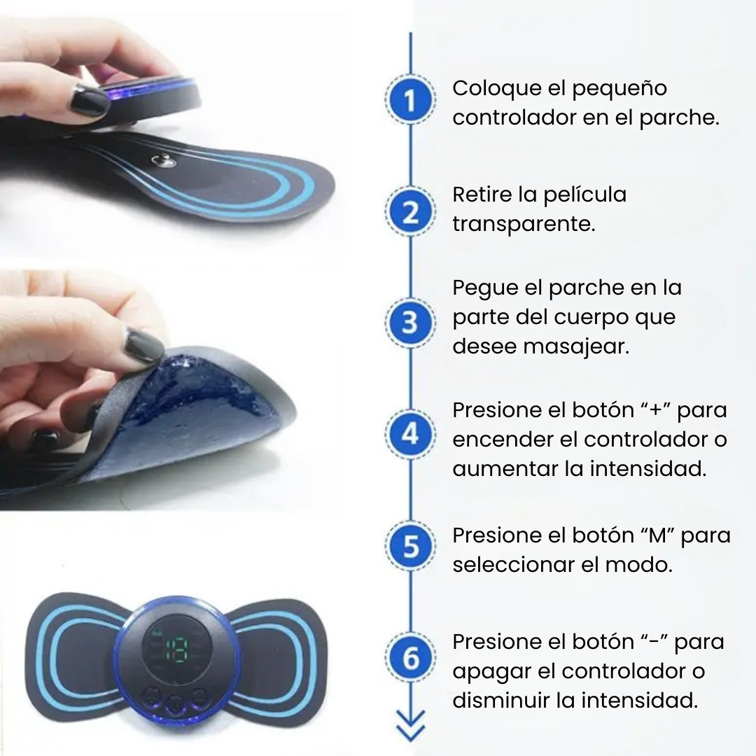 MINI MASAJEADOR ELÉCTRICO ONDAS EMS 3x1