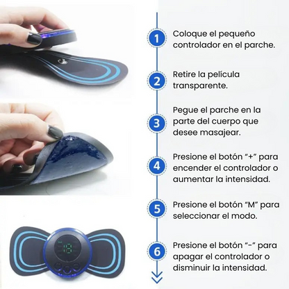 MINI MASAJEADOR ELÉCTRICO ONDAS EMS 3x1
